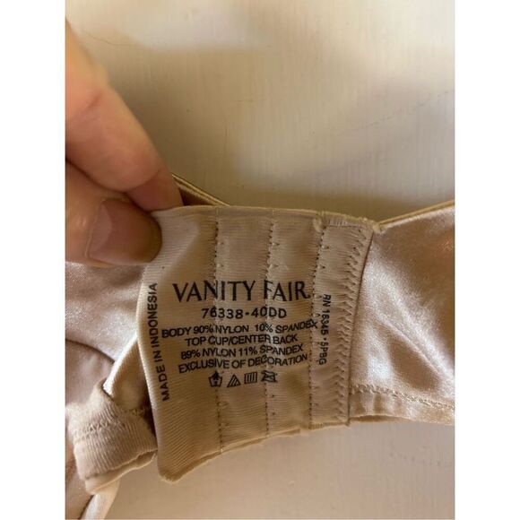 Vanity Fair Added Support style #76338 40DD bra Rose Beige $50 - Picture 3 of 6